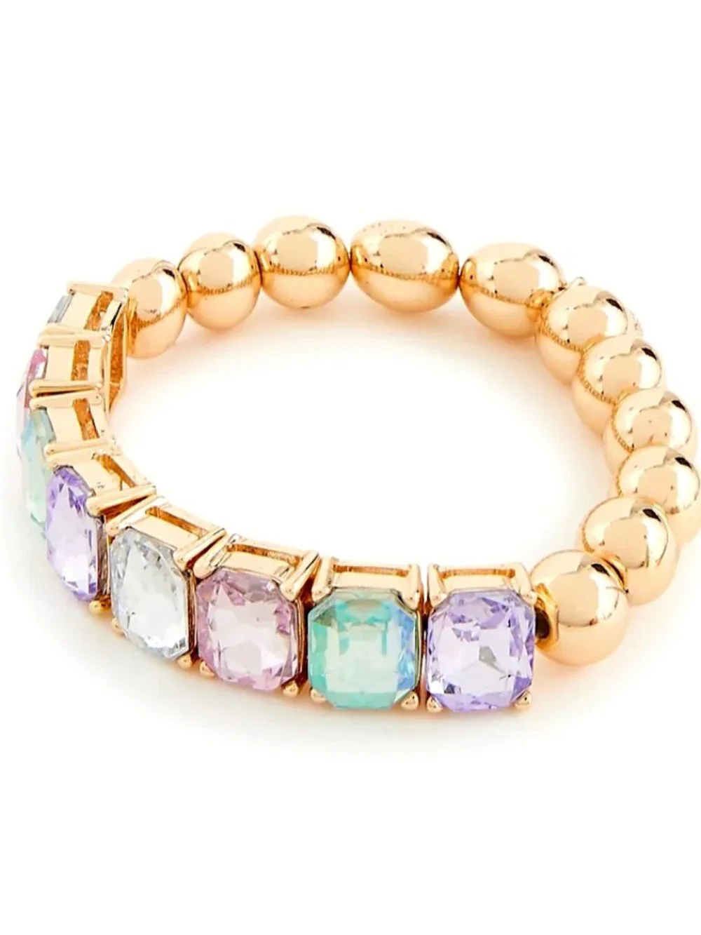 NWT Crewcuts Girls' Rainbow Gems Necklace & Bracelet Matching Set